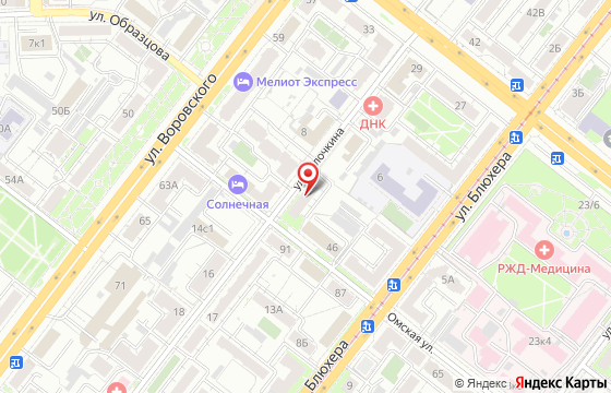 Карта: Челябинск, ул. Яблочкина, д. 9, оф. 14