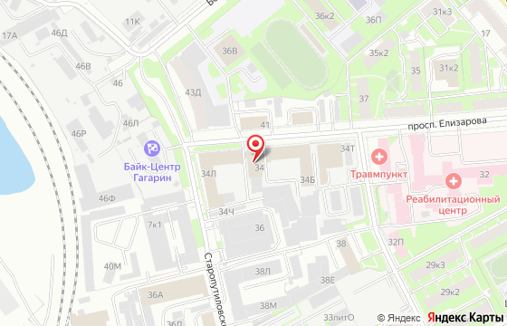 Карта: проспект Елизарова, 34