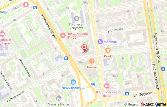Карта: Новосибирск, Сибирская, 57