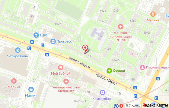 Карта: просп. Науки, 12