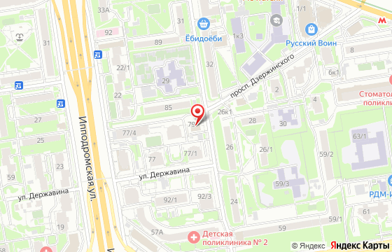Карта: Новосибирск, Державина, 79