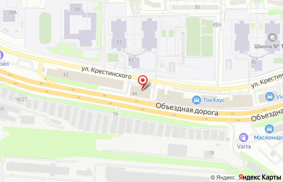 Карта: Екатеринбург, ул. Крестинского, д. 44, оф. 211