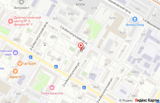 Карта: Институтская, 2/Б