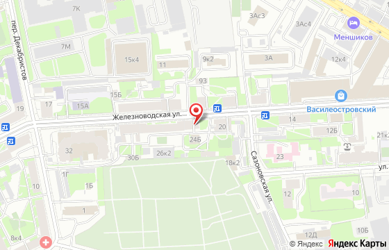 Карта: Санкт-Петербург, ул. Железноводская, д. 24