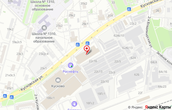 Карта: ул. Кусковская 20 А, корпус В