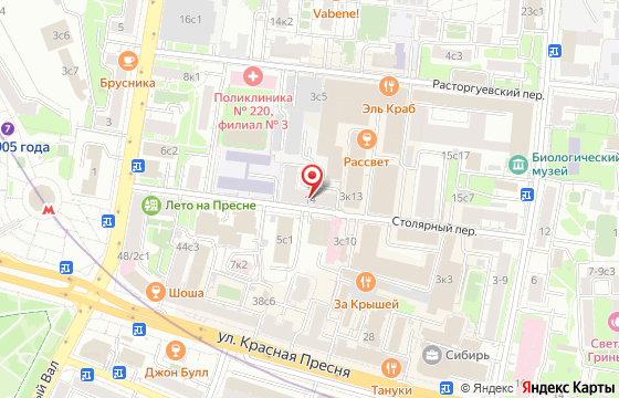 Карта: Москва, Столярный переулок 14