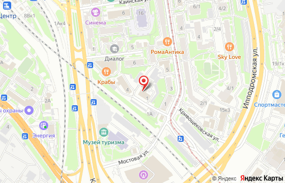 Карта: Новосибирск ул. Кривощековская, д. 1, оф. 105