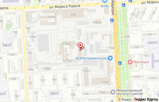 Карта: г. Самара, ул. Волгина 127А