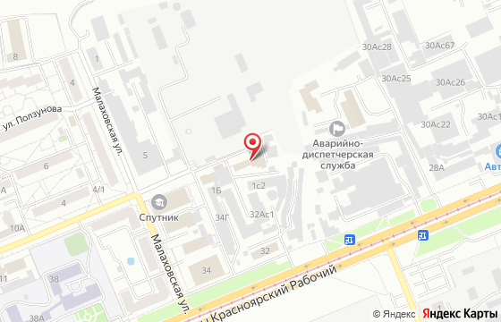 Карта: Красноярск, ул. Юности, 1, офис 208