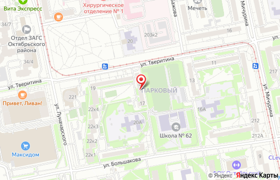 Карта: г. Екатеринбург, ул. Тверитина, 17