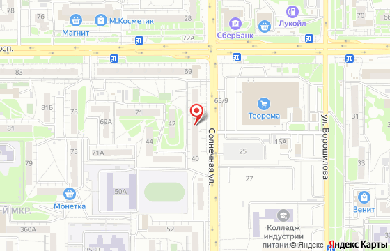 Карта: Челябинск, Солнечная ул., 34