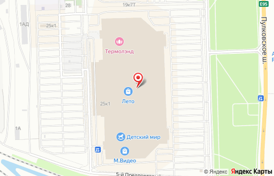 Карта: Санкт-Петербург, Пулковское ш., 25, корп. 1