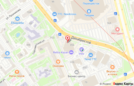 Карта: г. Казань, улица Декабристов, 85Б, офис 317