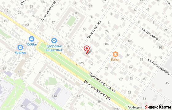 Карта: г. Екатеринбург, Юго-Западный р-н, пер. Татарский 21, оф. 2