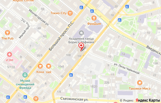 Карта: ул. Большая Пушкарская 10, корп Е