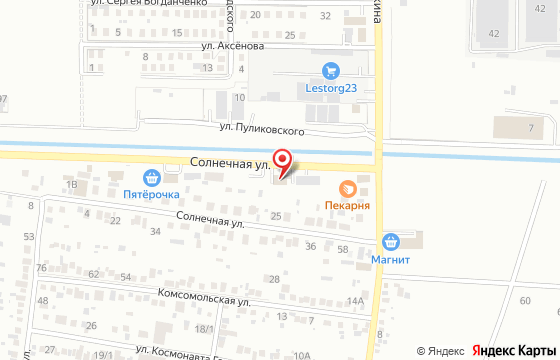 Карта: Краснодар, пос. Индустриальный, ул. Солнечная, 25/1