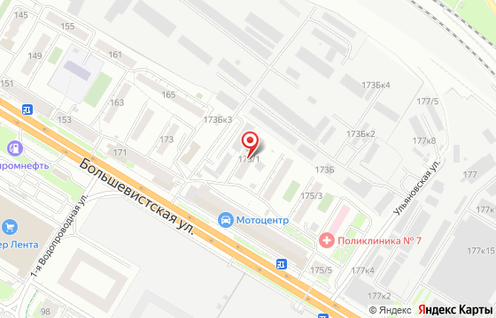 Карта: г. Новосибирск, ул. Большевистская 175/1
