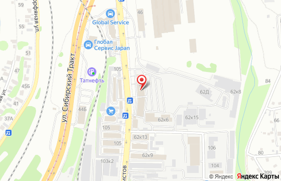 Карта: Казань, ул. Журналистов, д. 62