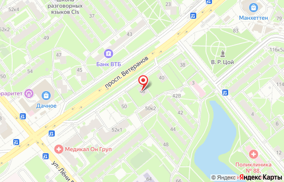 Карта: Ветеранов проспект, 46