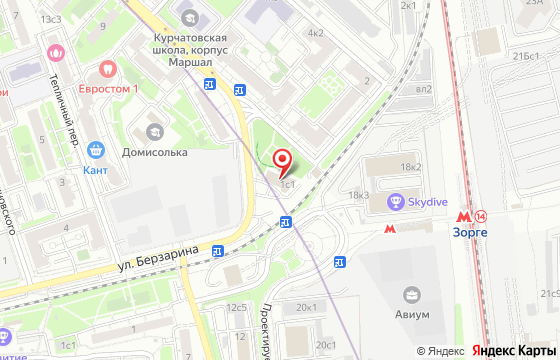 Карта: Маршала Бирюзова, 1 к1а