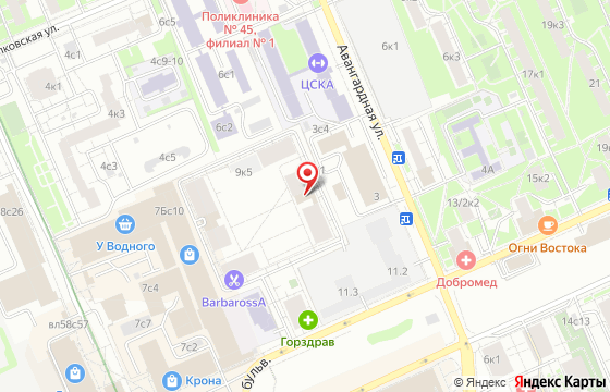 Карта: Кронштадтский бульвар, д. 9, стр. 3