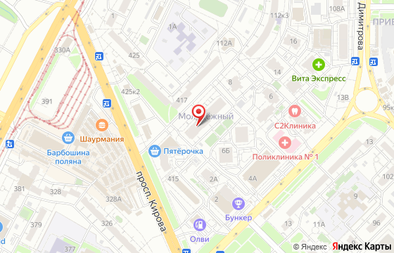 Карта: Самара, ул. Молодёжная, 8Б