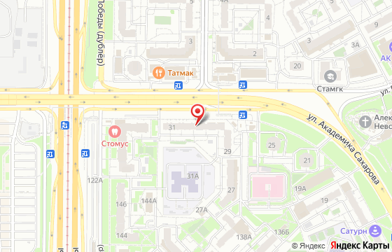Карта: г. Казань, ул. Сахарова, д. 31