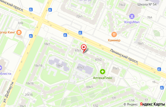 Карта: Ленинский проспект, 67к1