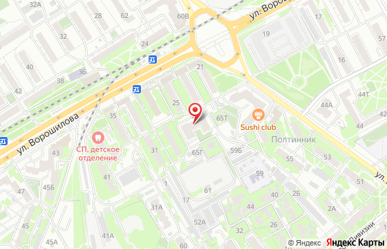 Карта: Воронеж, ул. Летчика Колесниченко, 67