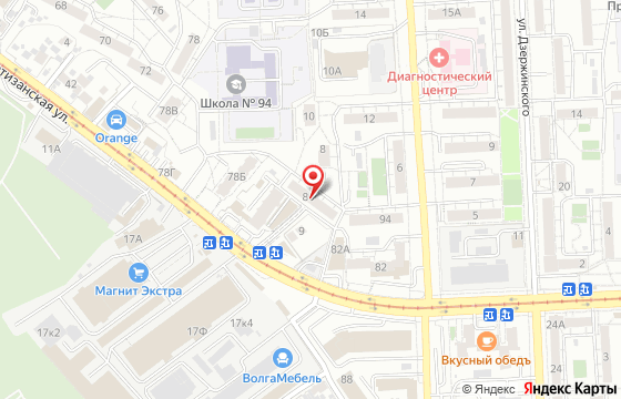 Карта: г. Самара, ул. Партизанская, 80