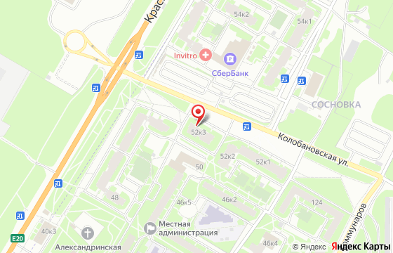 Карта: шоссе Красносельское (Горелово), дом 52, корпус 3, квартира 67