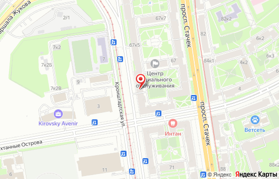 Карта: Стачек проспект, 67 к4