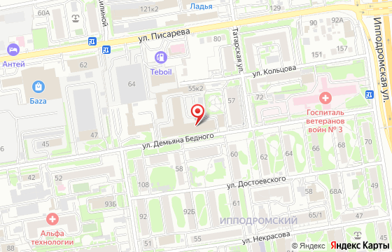 Карта: Новосибирск, ул. Демьяна Бедного, 55