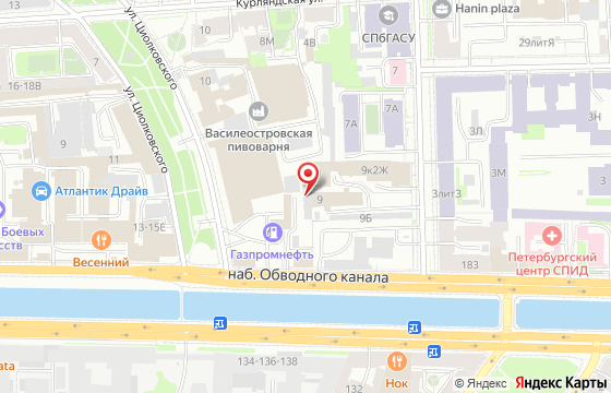 Карта: г. Санкт-Петербург, наб. Обводного канала, д.187 лит.Д, пом.4-Н