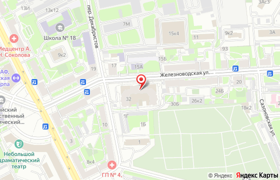 Карта: Санкт-Петербург, ул. Железноводская, д. 32