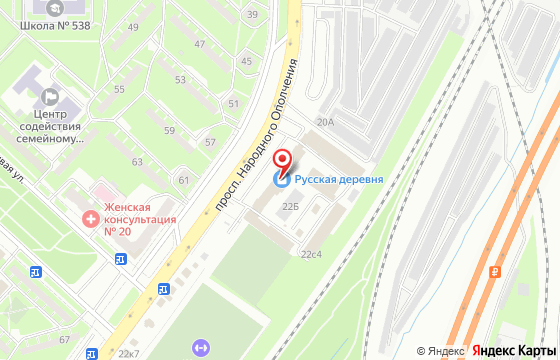 Карта: Санкт-Петербург, проспект Народного Ополчения, 22