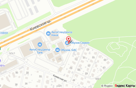 Карта: Киевское шоссе, ст. 1. блок В