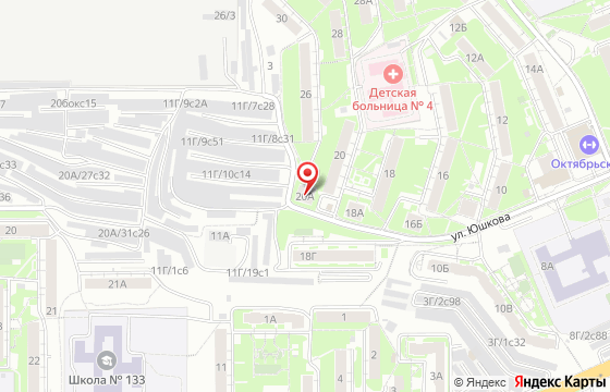 Карта: Красноярск, ул. Юшкова, 20а