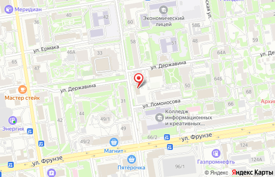 Карта: г. Новосибирск, ул. Ломоносова, 55/1