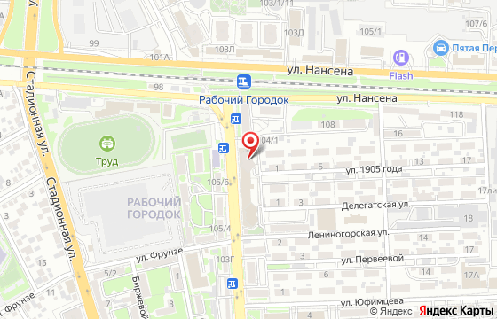 Карта: Ростов-на-Дону, Будённовский проспект, 120/1 с1, офис 226