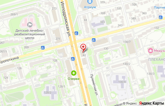 Карта: г. Новосибирск, ул. Ипподромская, д. 42, оф. 2/1