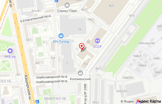Карта: Хлебозаводский проезд, 7 ст9