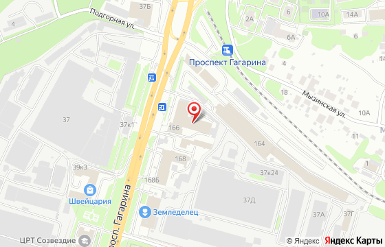 Карта: г. Нижний Новгород, пр-т Гагарина, д. 166