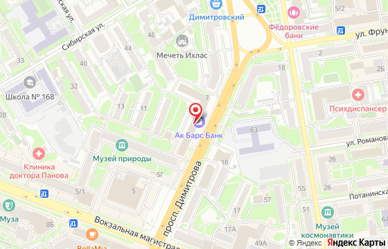 Карта: Новосибирск, проспект Димитрова, 7, офис 401в
