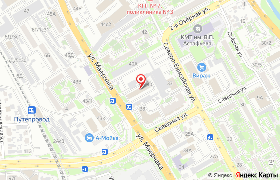 Карта: Красноярск, ул. Маерчака, д. 40, офис 411