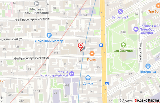 Карта: 6-я красноармейская д3