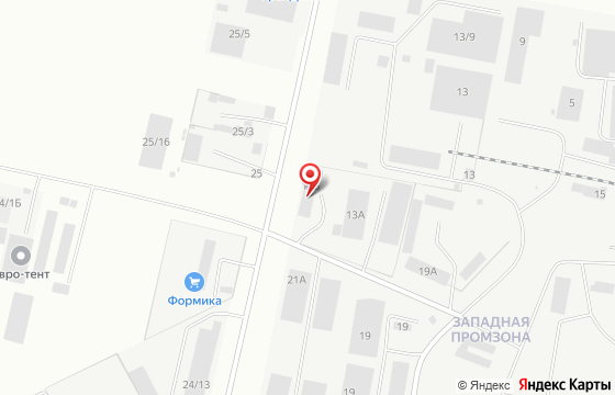Карта: Екатеринбург, Западная промзона, 13Б