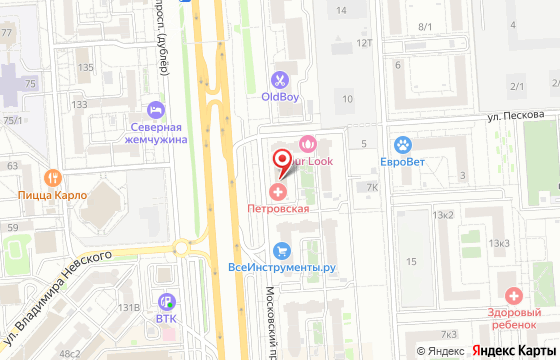 Карта: Воронеж, Московский проспект, 130, оф. 2-02