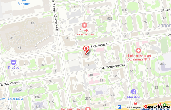 Карта: Новосибирск, ул. Некрасова 54, оф. 213