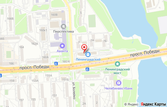 Карта: Челябинск, Проспект Победы, д. 158